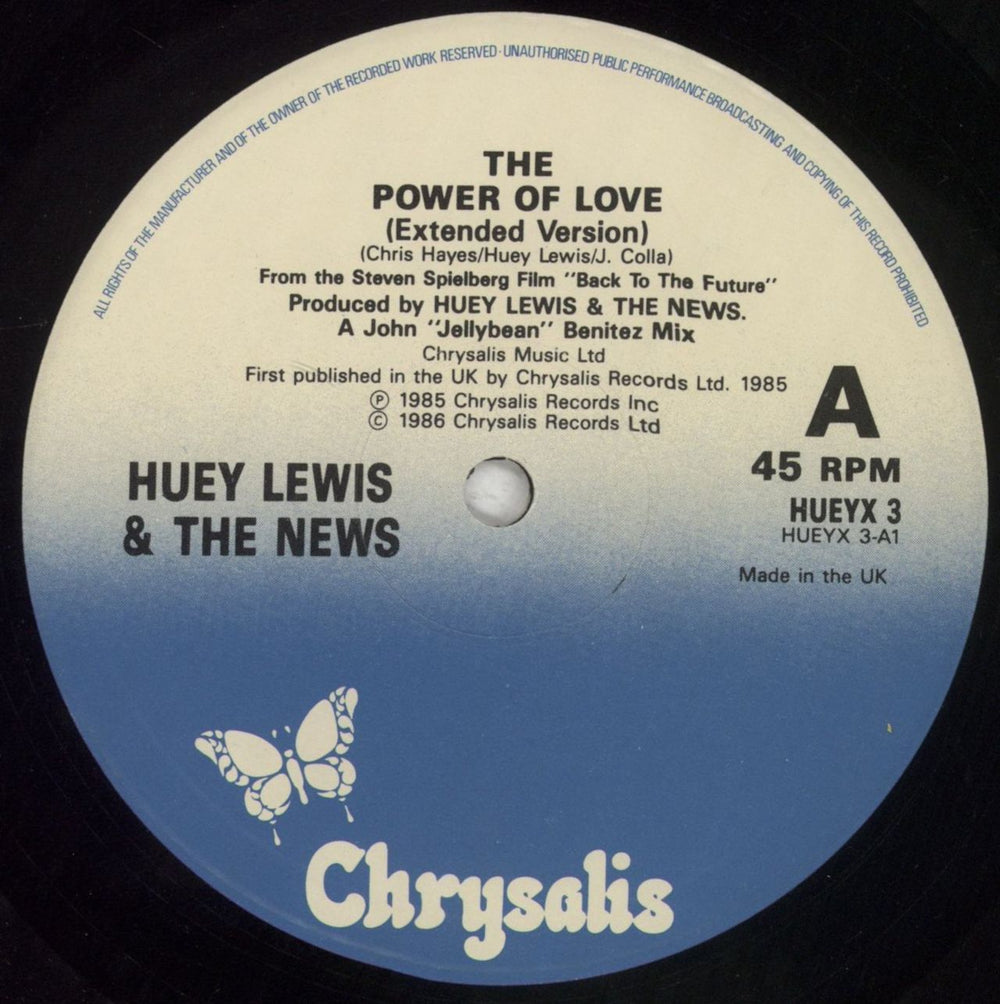 Huey Lewis & The News The Power Of Love UK 12" vinyl single (12 inch record / Maxi-single) HLN12TH711863