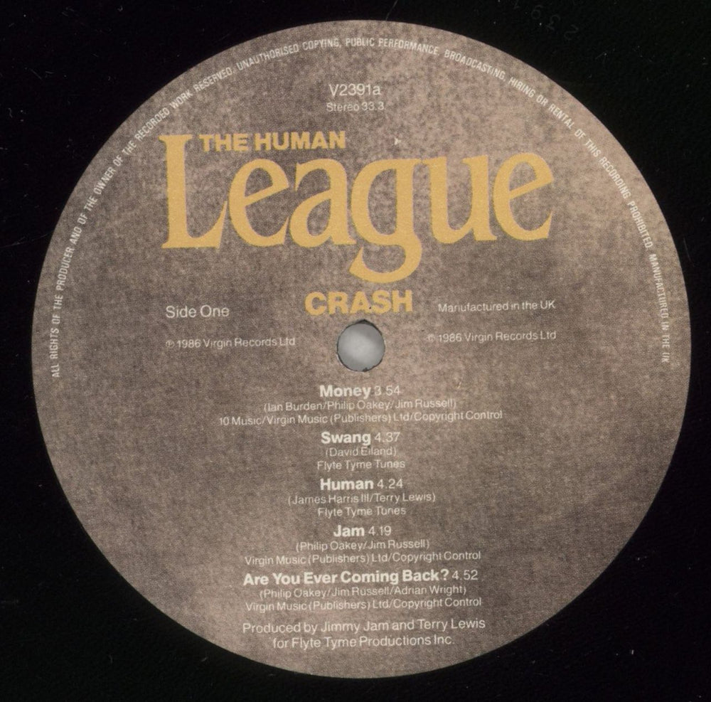Human League Crash UK vinyl LP album (LP record) HUMLPCR238225