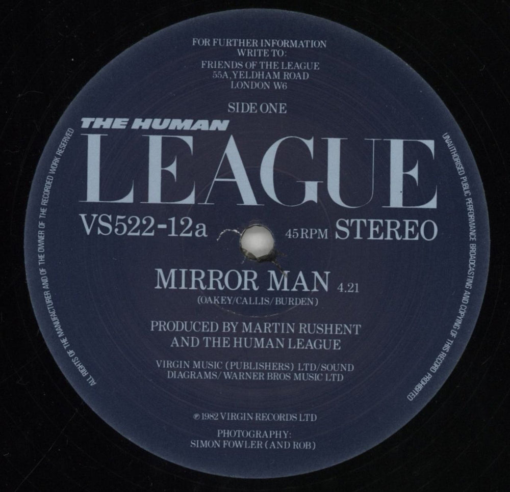 Human League Mirror Man UK 12" vinyl single (12 inch record / Maxi-single) HUM12MI11490