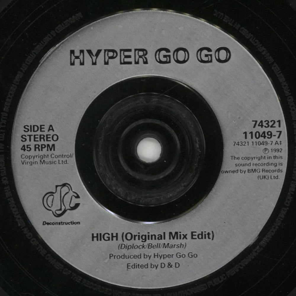 Hyper Go Go High UK 7" vinyl single (7 inch record / 45) HY007HI740033