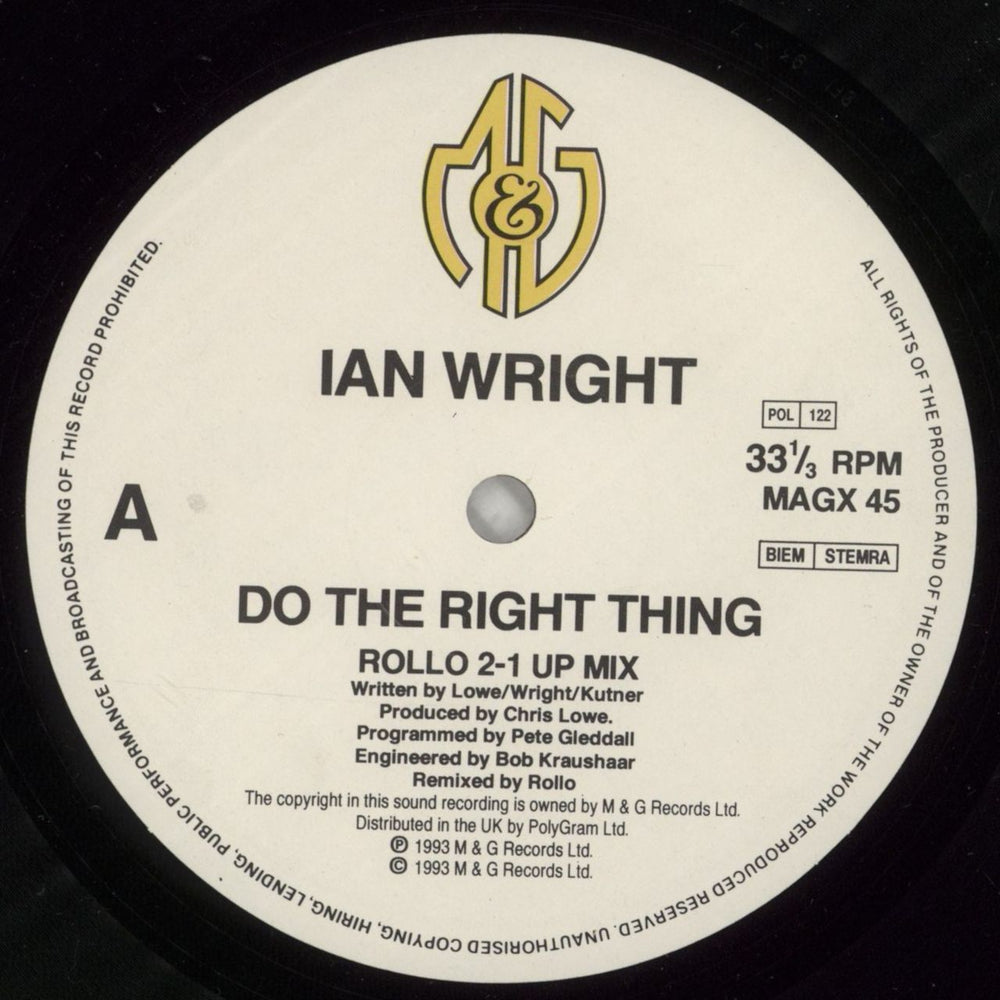 Ian Wright Do The Wright Thing UK 12" vinyl single (12 inch record / Maxi-single) IAW12DO76034