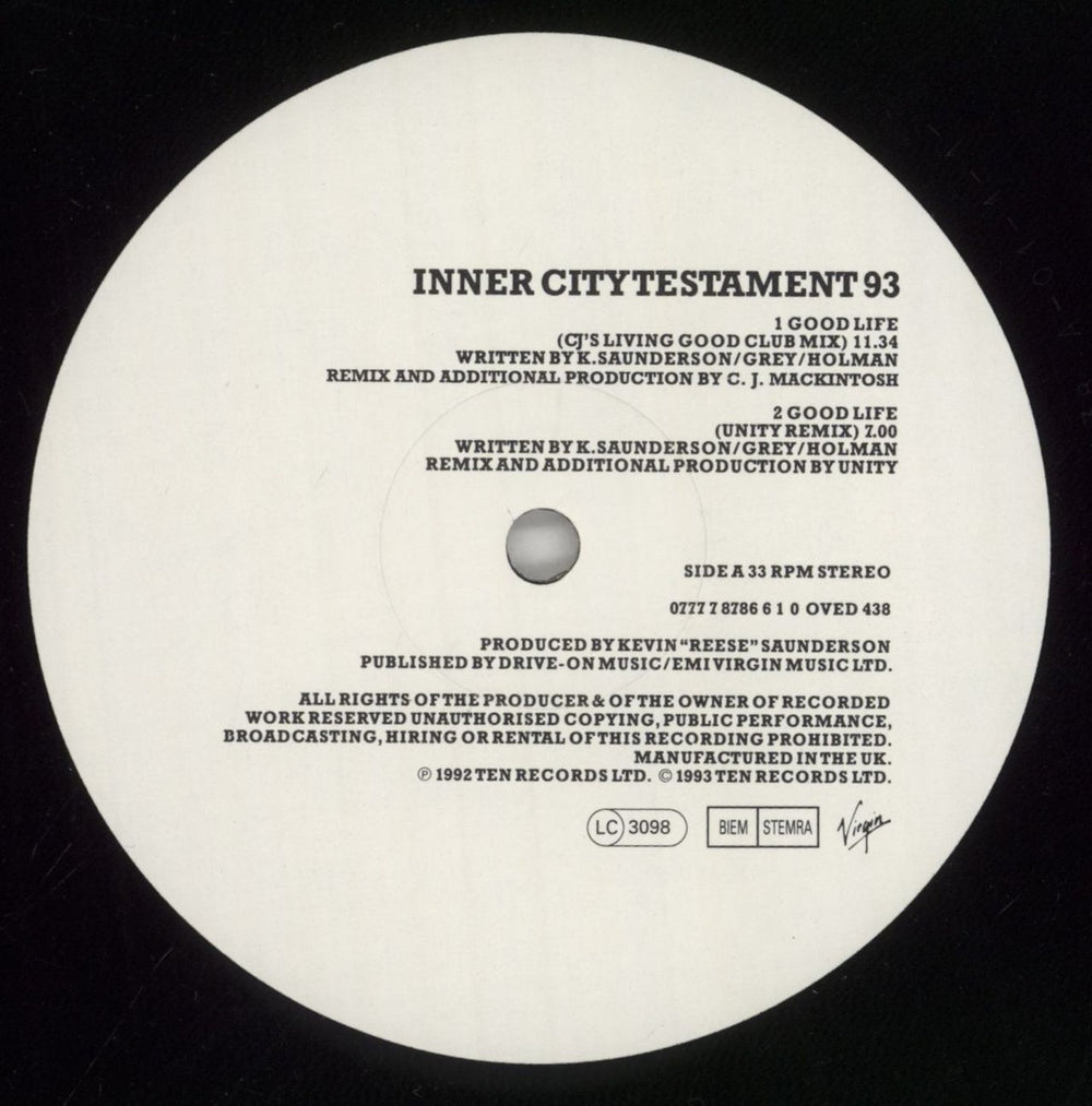 Inner City Testament 93 UK 2-LP vinyl record set (Double LP Album) INC2LTE431960