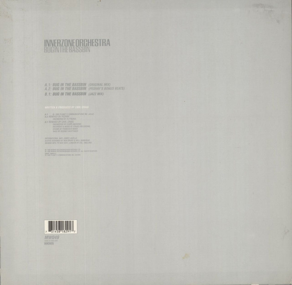 Innerzone Orchestra Bug In The Bassbin UK 12" vinyl single (12 inch record / Maxi-single) 731458182917