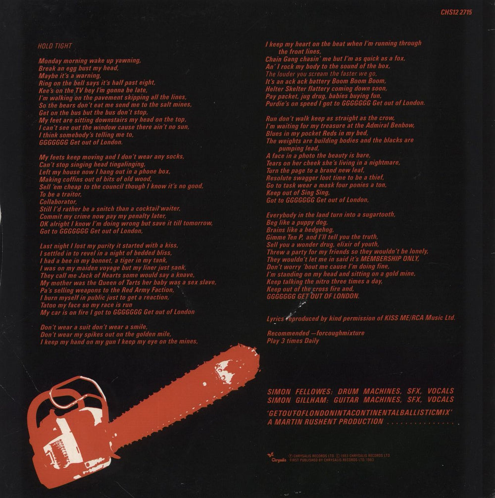 Intaferon Get Out Of London UK 12" vinyl single (12 inch record / Maxi-single)