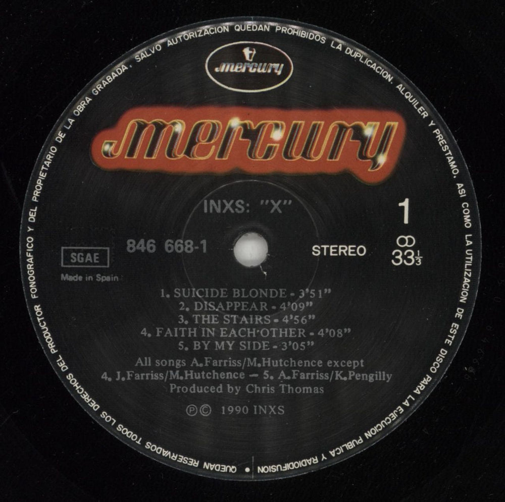 Inxs X Spanish vinyl LP album (LP record) INXLPX553897