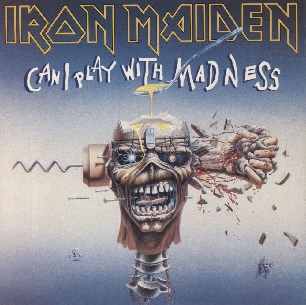 Iron Maiden Can I Play With Madness - White Labels UK 7" vinyl single (7 inch record / 45) EM49