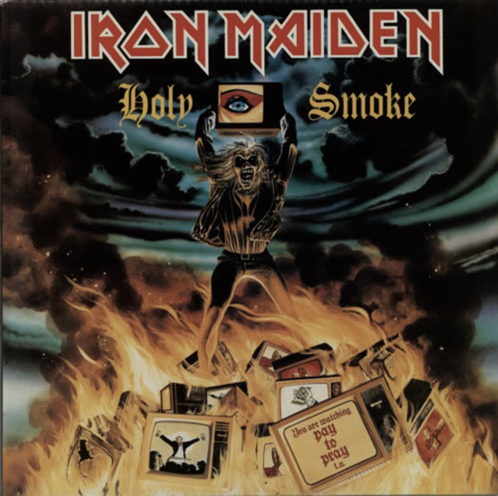 Iron Maiden Holy Smoke UK 12" vinyl single (12 inch record / Maxi-single) 12EMP153