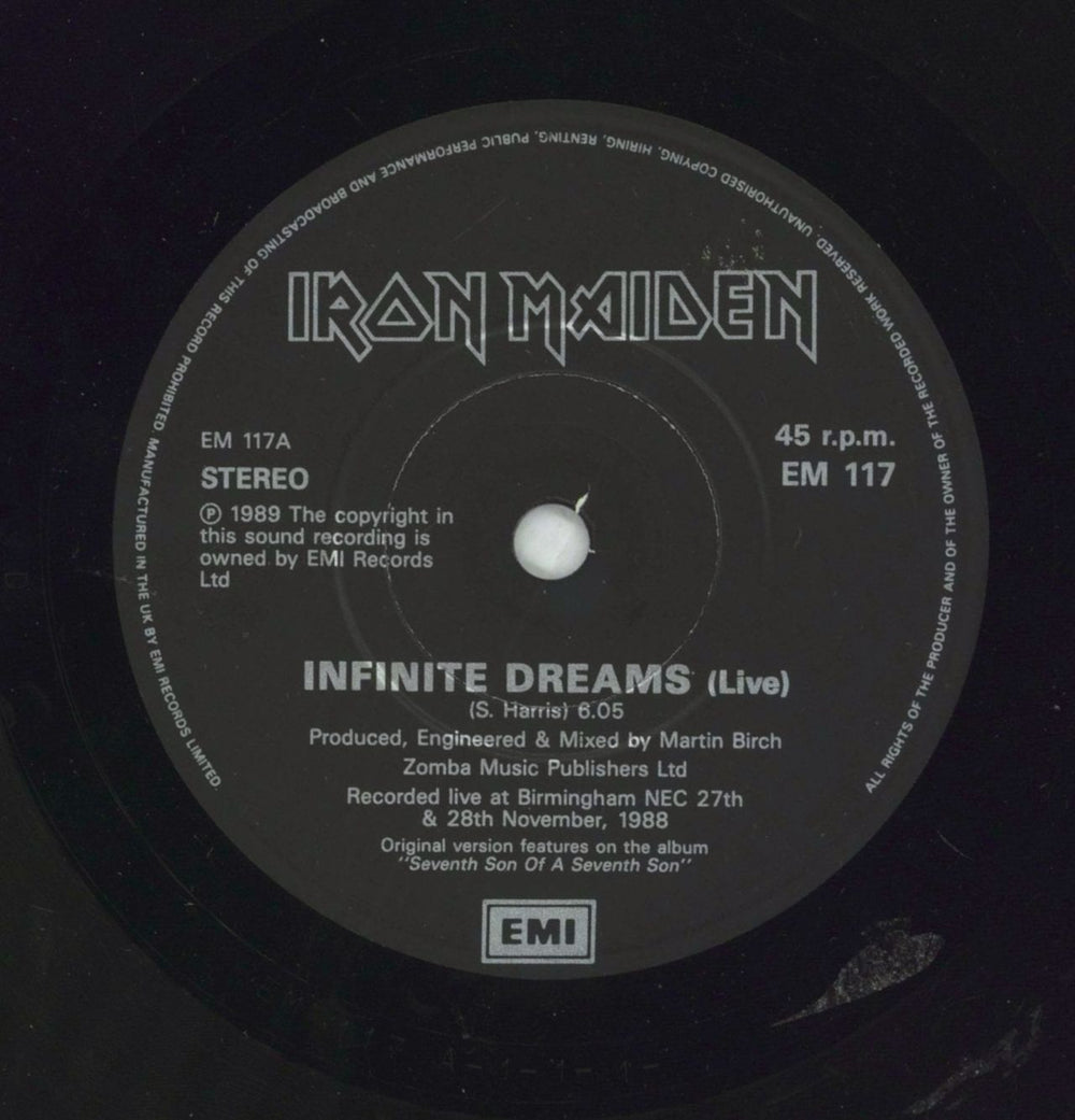 Iron Maiden Infinite Dreams UK 7" vinyl single (7 inch record / 45) IRO07IN852882