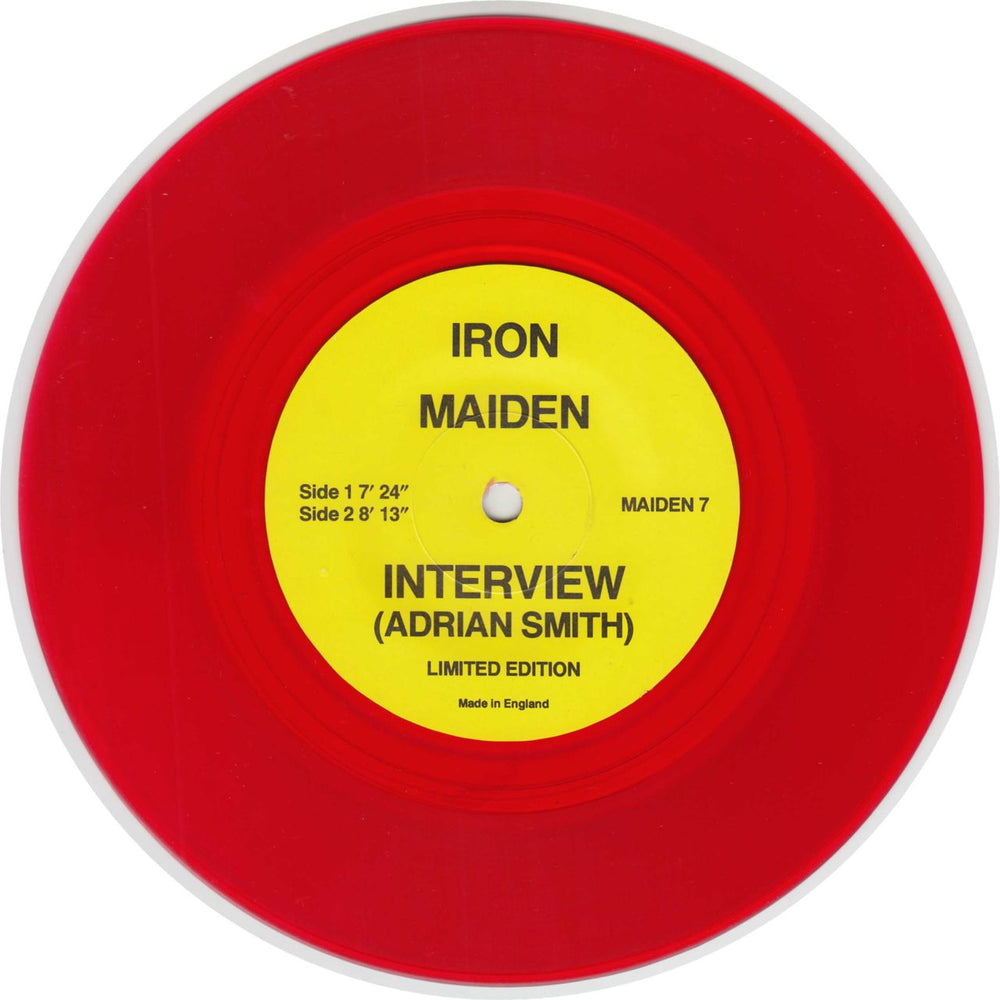 Iron Maiden Interview - Red Vinyl UK 7" vinyl single (7 inch record / 45) IRO07IN204491