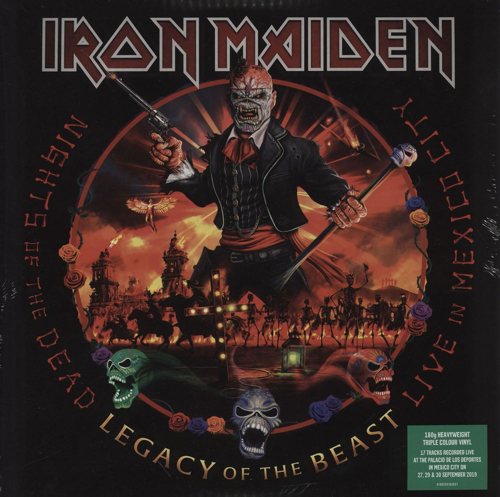 Iron Maiden Legacy Of The Beast: Live In Mexico City - Coloured Vinyl - Sealed UK 3-LP vinyl record set (Triple LP Album) 0190295204709