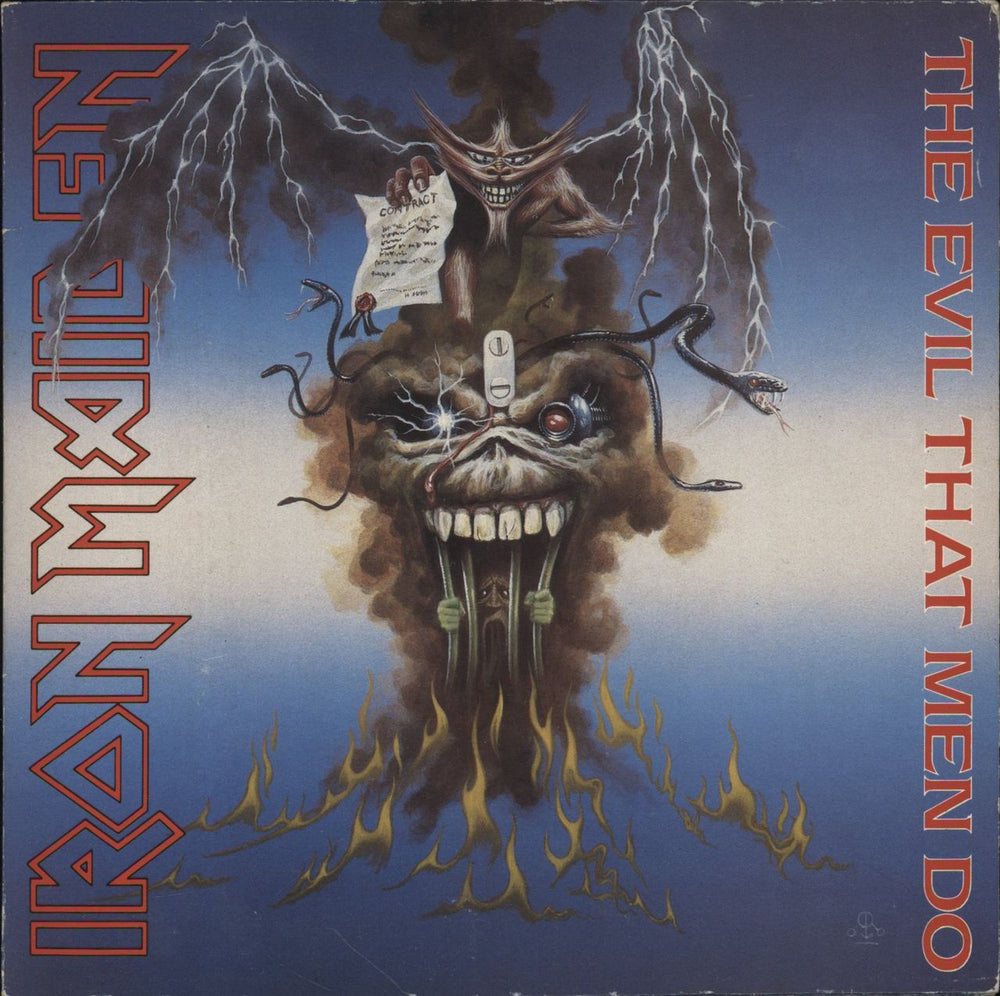 Iron Maiden The Evil That Men Do - Inj - Gatefold - Factory Sample UK 7" vinyl single (7 inch record / 45) EMG64