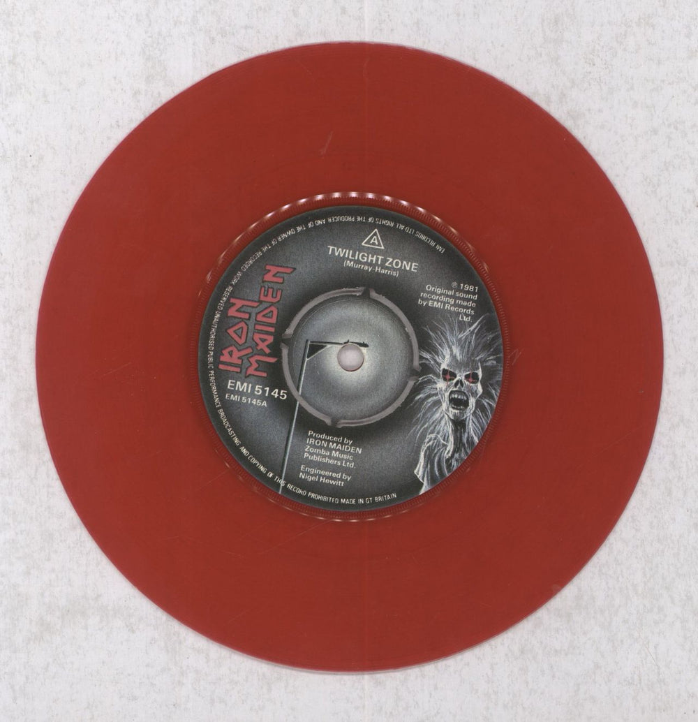 Iron Maiden Twilight Zone - red vinyl - EX UK 7" vinyl single (7 inch record / 45)