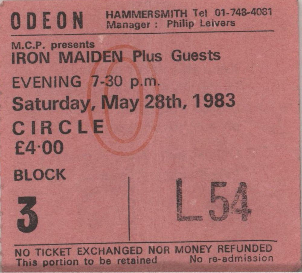 Iron Maiden World Piece Tour '83 + Ticket Stub UK tour programme IROTRWO596644