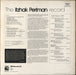 Itzhak Perlman The Itzhak Perlman Record - Factory Sample UK vinyl LP album (LP record)