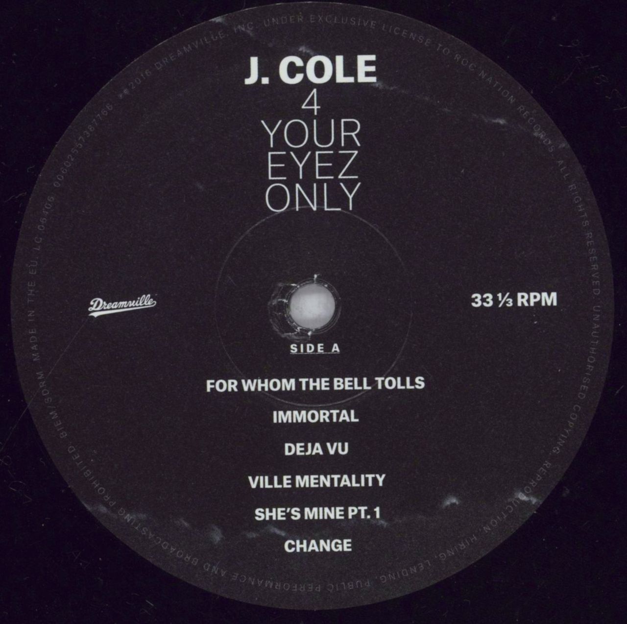 J. Cole - 4 Your Eyez shops Only Black Vinyl Record LP - BRAND NEW & SEALED