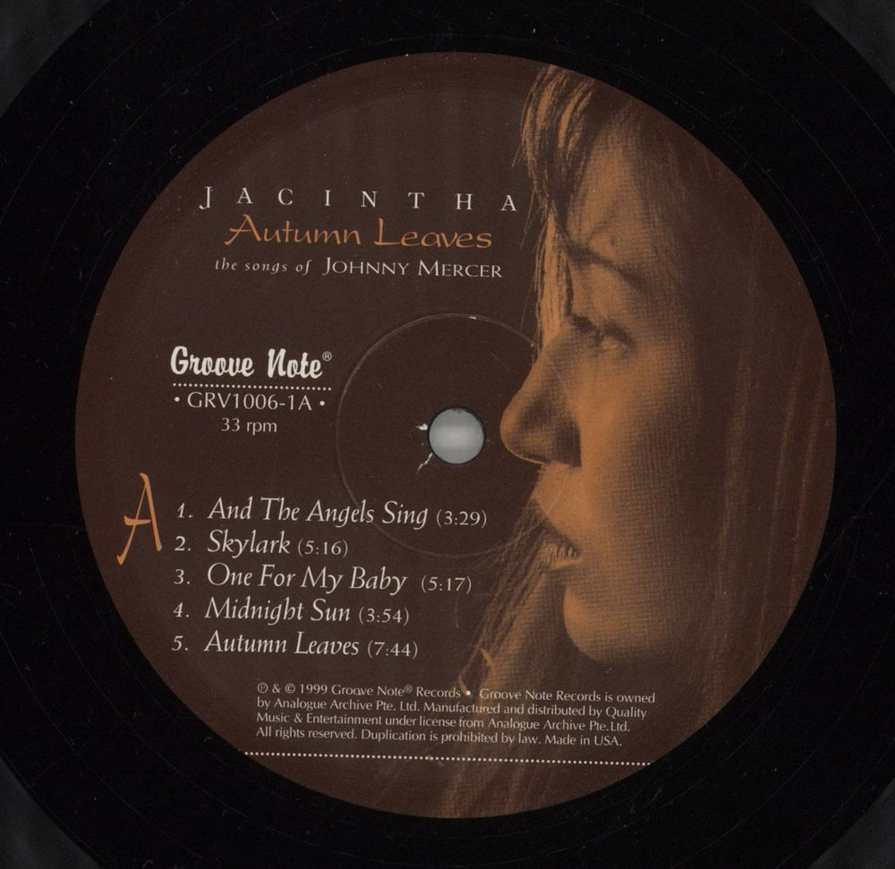 Jacintha Autumn Leaves(The Songs Of Johnny Mercer) + 45RPM - 180gm - Sealed US 2-LP vinyl record set (Double LP Album) 1JC2LAU864113
