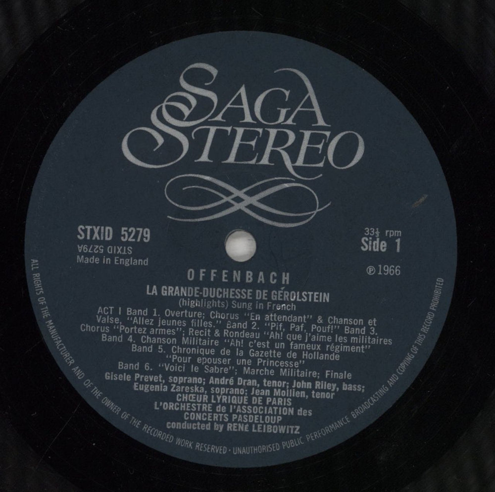 Jacques Offenbach Offenbach: The Grand Duchess UK vinyl LP album (LP record) J4GLPOF856449