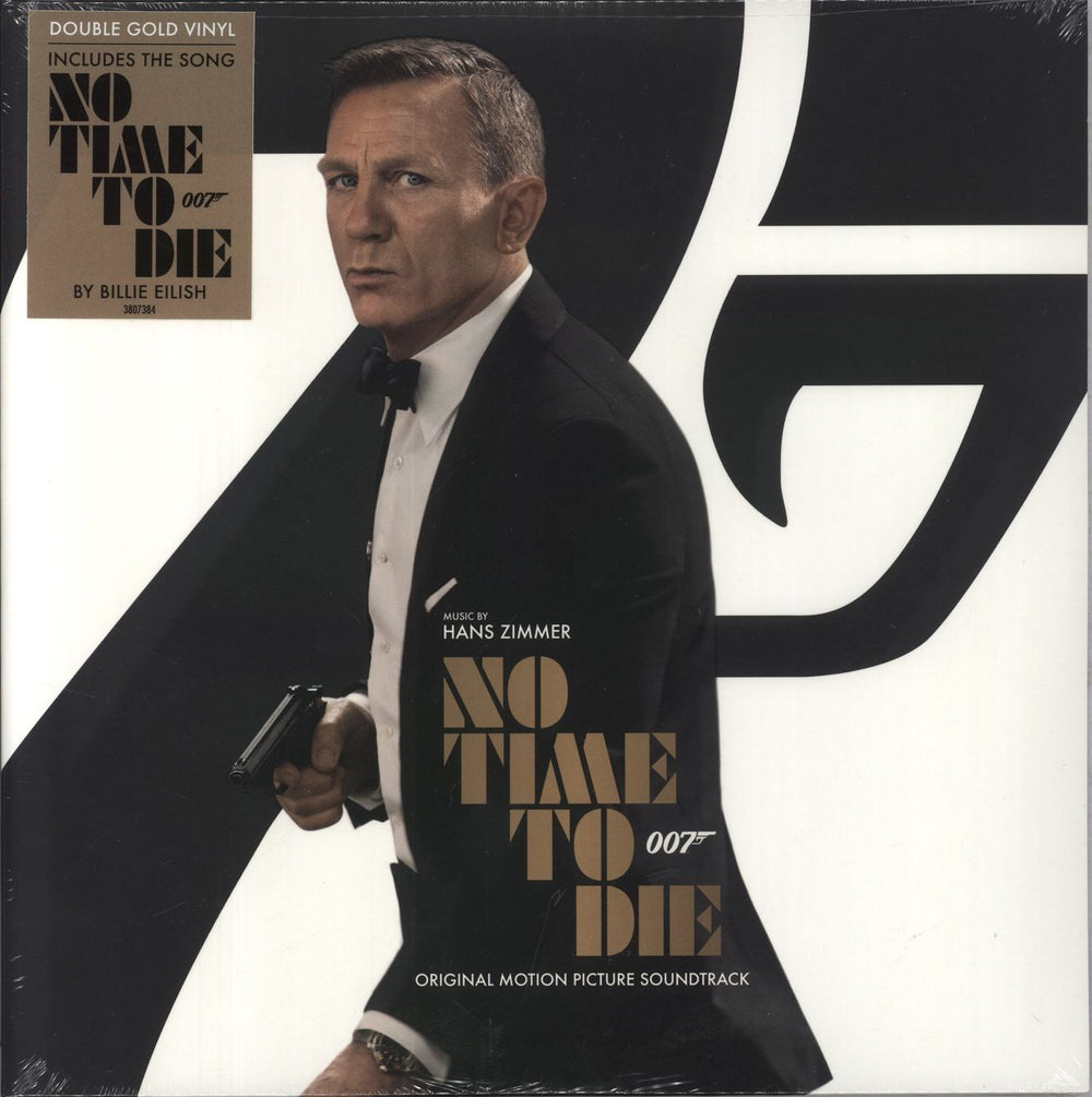 James Bond No Time To Die (Original Motion Picture Soundtrack) - Gold Vinyl UK 2-LP vinyl record set (Double LP Album) 602438073849