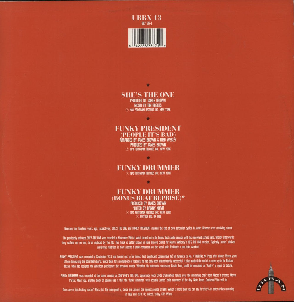 James Brown She's The One UK 12" vinyl single (12 inch record / Maxi-single) 042288731719