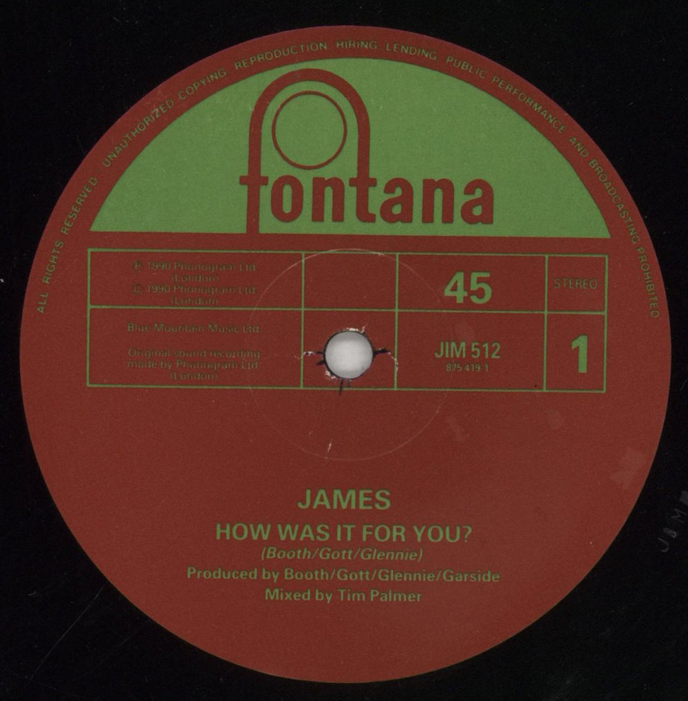 James How Was It For You? UK 12" vinyl single (12 inch record / Maxi-single) JMS12HO99779