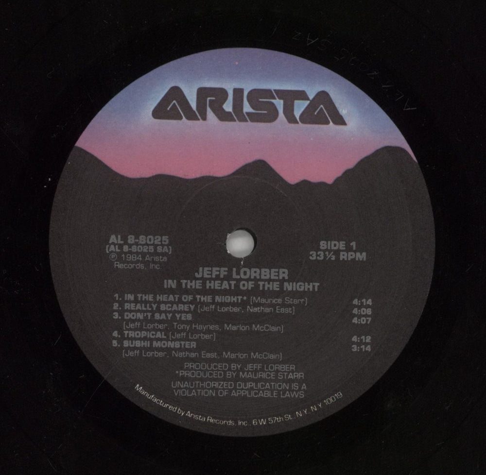 Jeff Lorber In The Heat Of The Night US vinyl LP album (LP record) JZ4LPIN859199