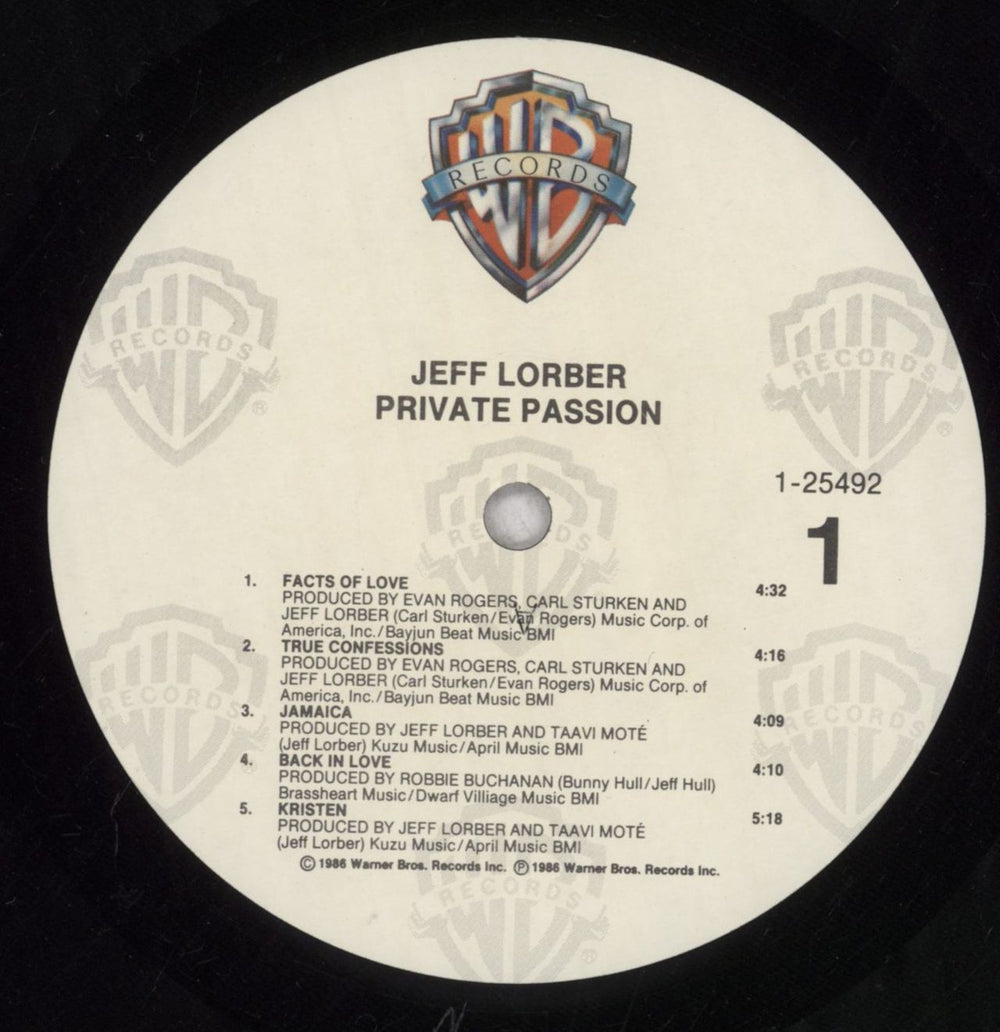 Jeff Lorber Private Passion - Shrink US vinyl LP album (LP record) JZ4LPPR845713