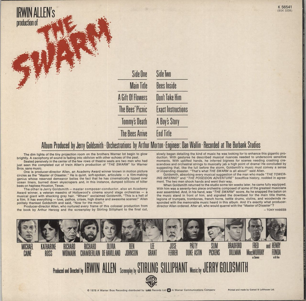 Jerry Goldsmith The Swarm UK vinyl LP album (LP record)