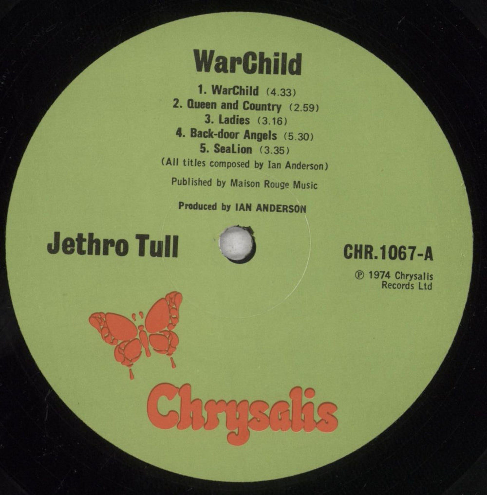 Jethro Tull War Child - 1st + Inner - EX UK vinyl LP album (LP record) TULLPWA75314