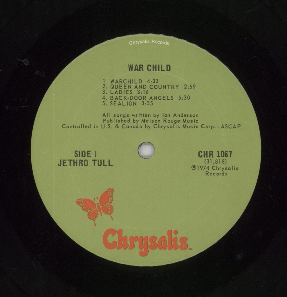 Jethro Tull War Child - Open Stickered Shrink US vinyl LP album (LP record)