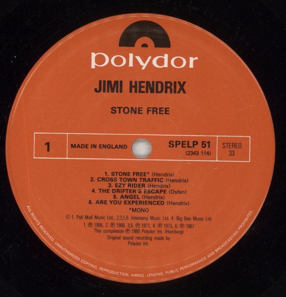 Jimi Hendrix Stone Free UK vinyl LP album (LP record) HENLPST683095