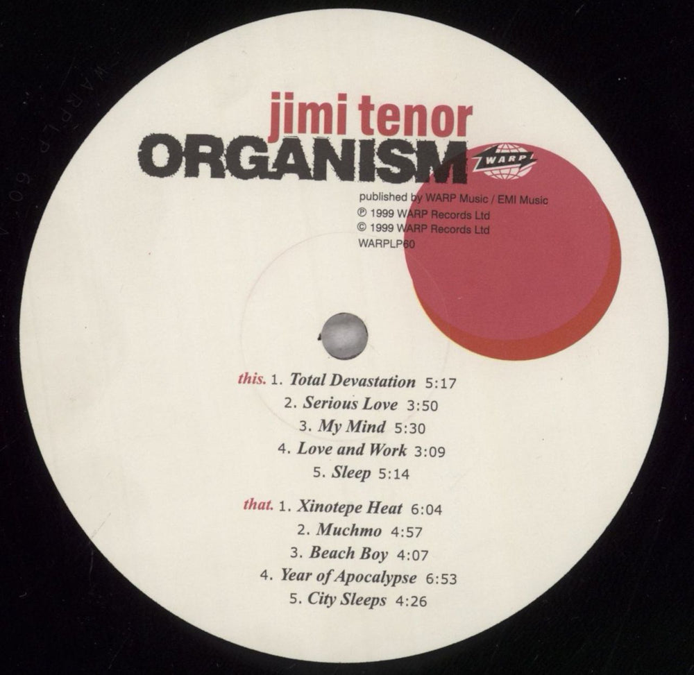 Jimi Tenor Organism UK vinyl LP album (LP record) JITLPOR734110