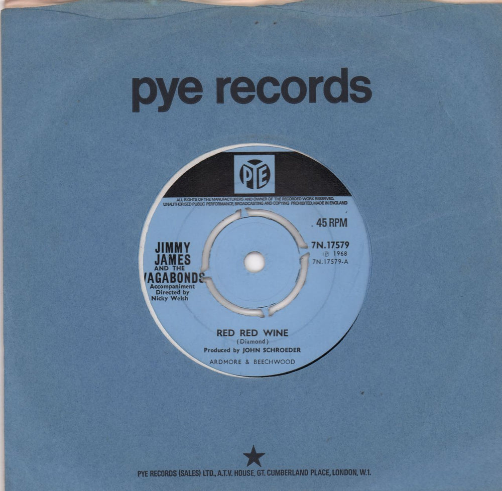 Jimmy James & The Vagabonds Red Red Wine - 4pr UK 7" vinyl single (7 inch record / 45) 7N.17579