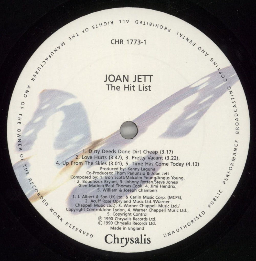 Joan Jett The Hit List UK vinyl LP album (LP record) JETLPTH254446