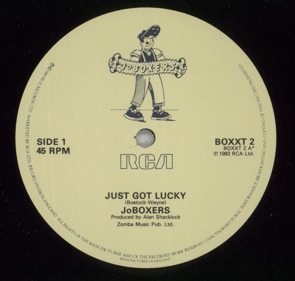 JoBoxers Just Got Lucky UK 12" vinyl single (12 inch record / Maxi-single) JOB12JU51446