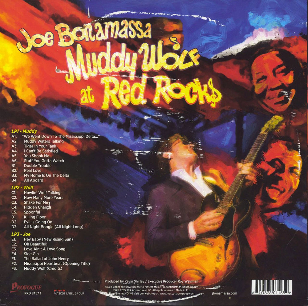 Joe Bonamassa Muddy Wolf At Red Rocks - EX UK 3-LP vinyl record set (Triple LP Album) 819873011552