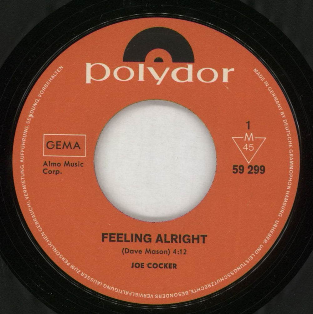 Joe Cocker Feeling Alright German 7" vinyl single (7 inch record / 45) JOE07FE865031