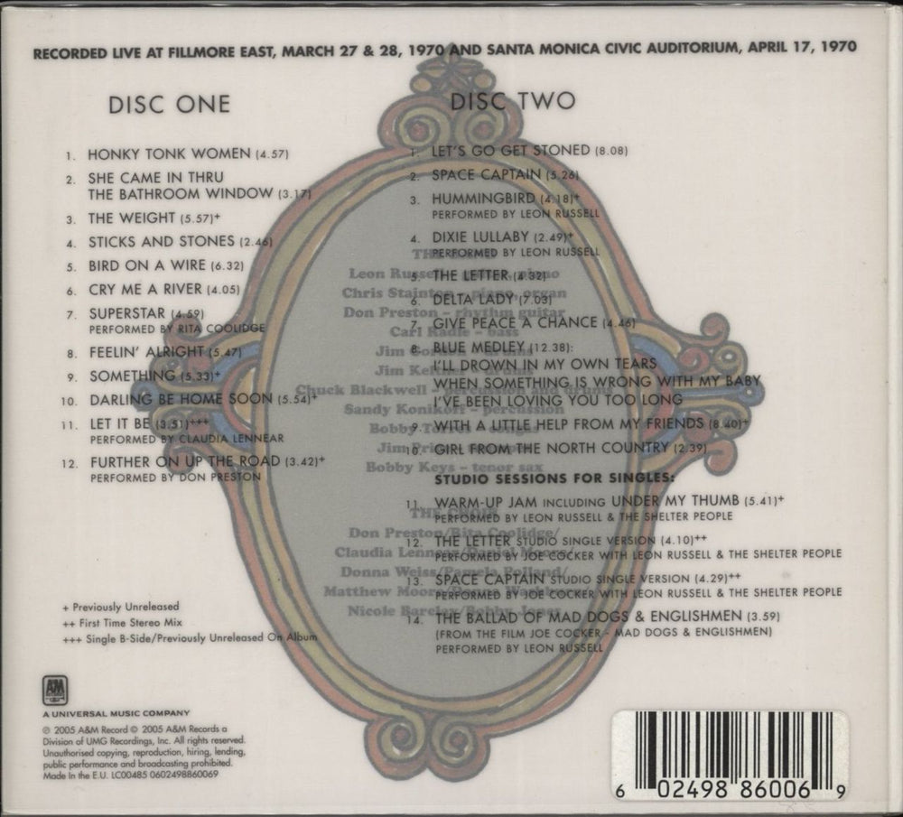 Joe Cocker Mad Dogs & Englishmen - Deluxe Edition UK 2 CD album set (Double CD) 602498860069