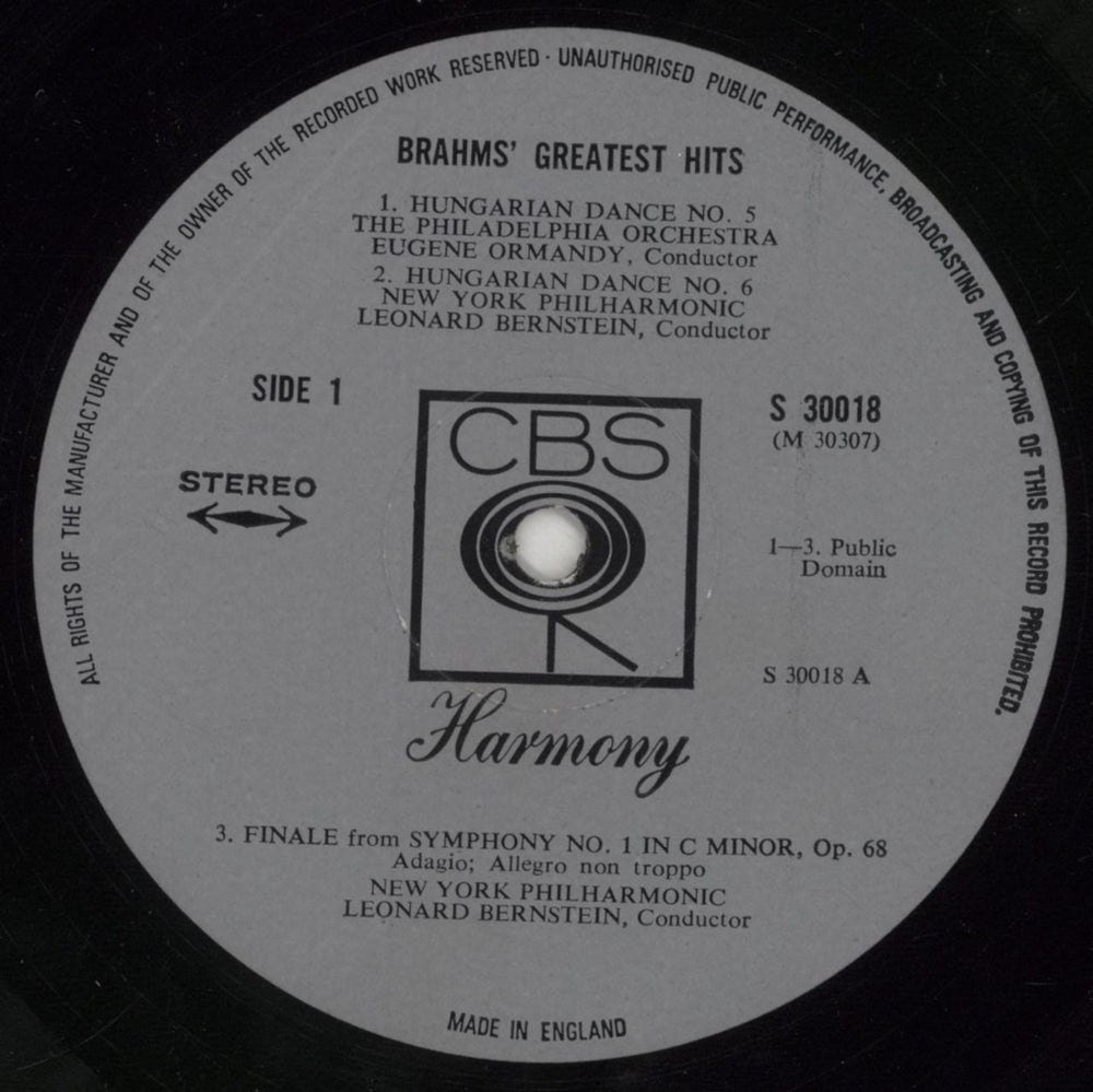 Johannes Brahms Brahms' Greatest Hits UK vinyl LP album (LP record) B10LPBR644649