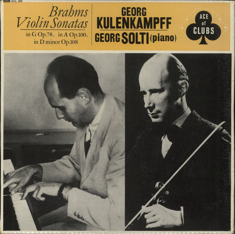 Johannes Brahms Brahms: Violin Sonatas UK vinyl LP album (LP record) ACL250