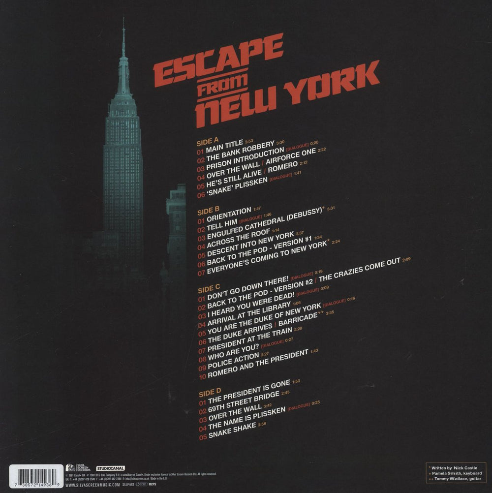 John Carpenter Escape From New York - Expanded Edition - 180g Red Vinyl UK 2-LP vinyl record set (Double LP Album) 738572149369