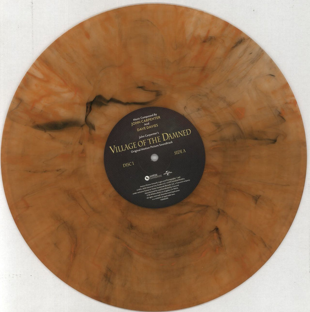 John Carpenter Village Of The Damned [Original Motion Picture Soundtrack] - BFRSD - Orange Marbled Vinyl US 2-LP vinyl record set (Double LP Album) JZV2LVI858139