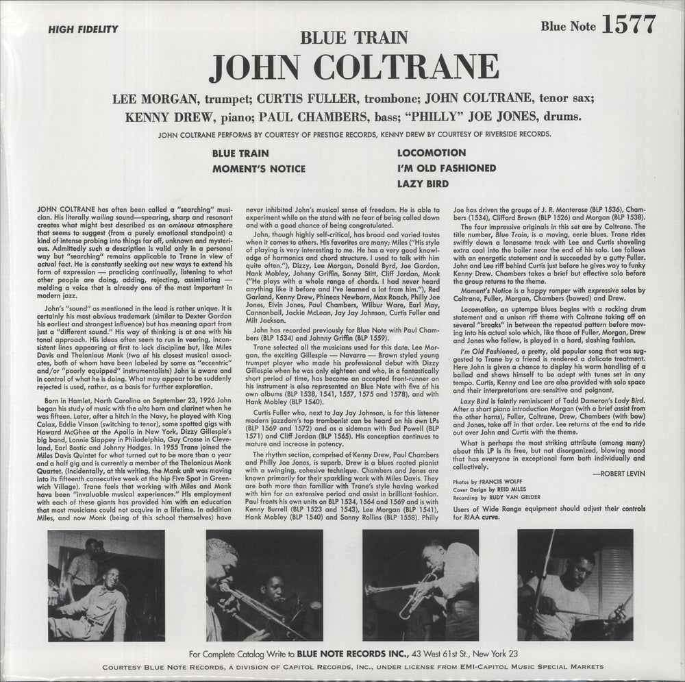 John Coltrane Blue Train - 200 Gram Vinyl - Sealed US vinyl LP album (LP record)