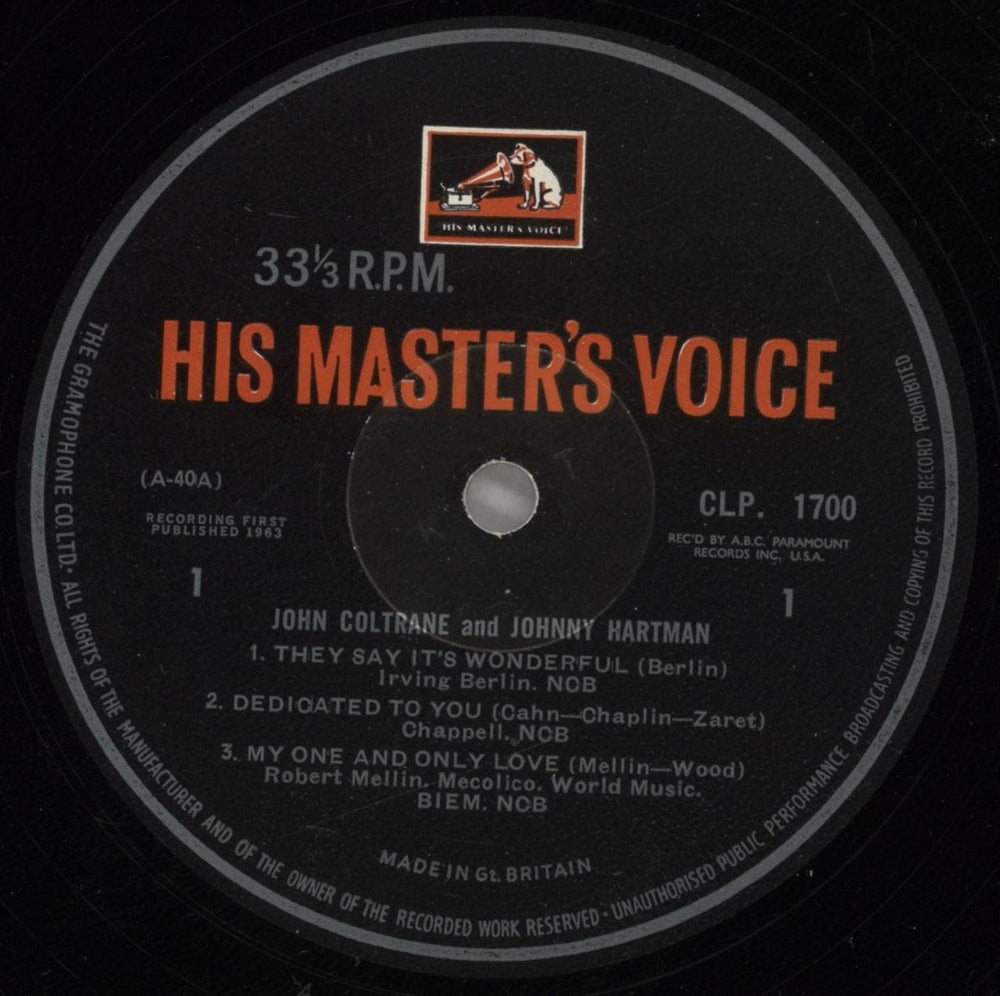 John Coltrane John Coltrane And Johnny Hartman UK vinyl LP album (LP record) JCOLPJO836270