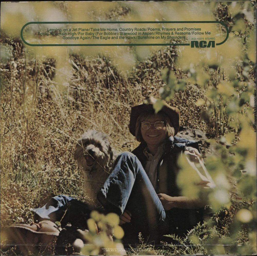 John Denver Greatest Hits US vinyl LP album (LP record)