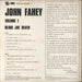 John Fahey Volume 1 - Blind Joe Death - VG UK vinyl LP album (LP record)