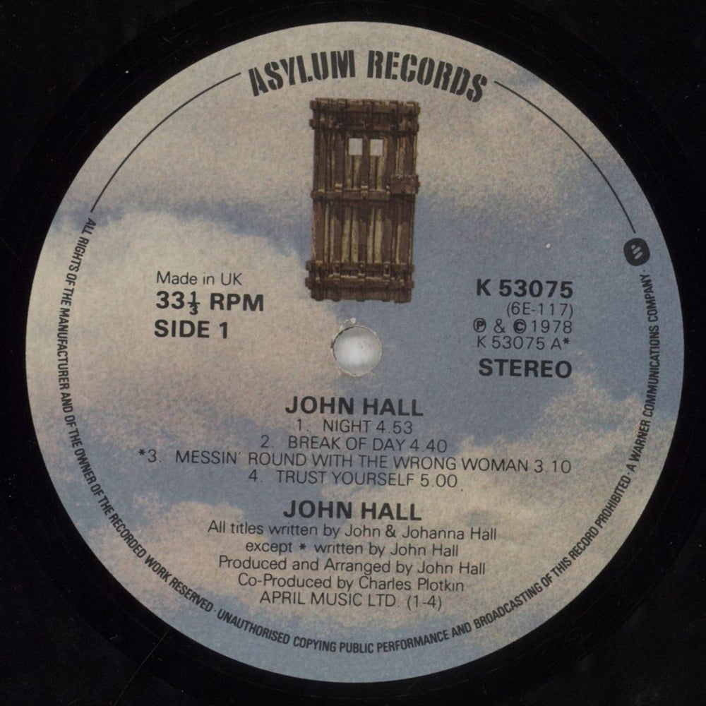 John Hall John Hall UK vinyl LP album (LP record) J2JLPJO854585