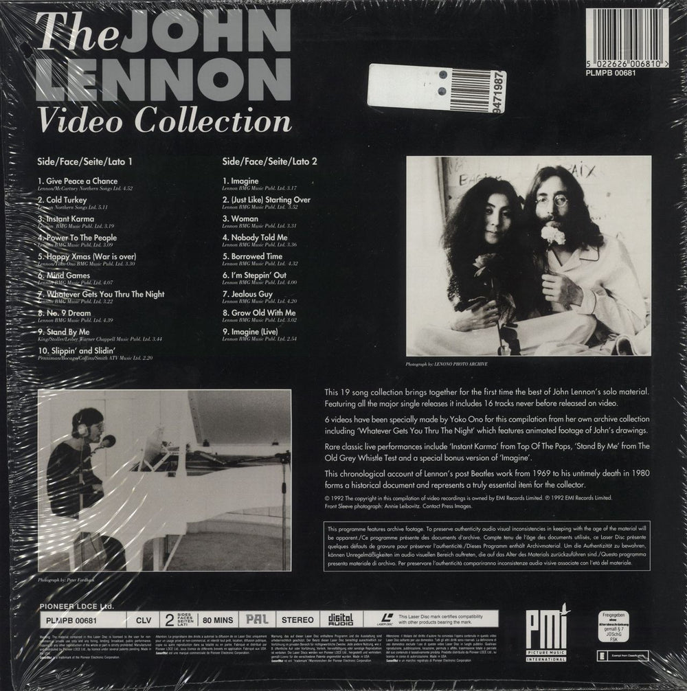 John Lennon The John Lennon Video Collection - Shrink German laserdisc / lazerdisc 5022626006810
