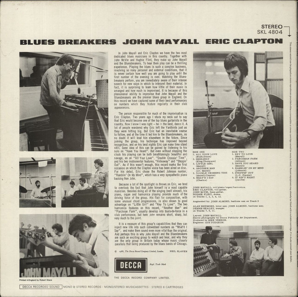 John Mayall Blues Breakers UK vinyl LP album (LP record)