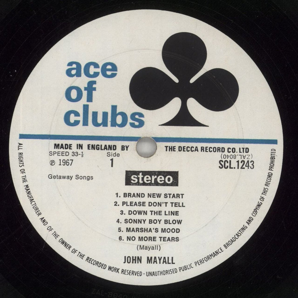 John Mayall The Blues Alone - 2nd UK vinyl LP album (LP record) JOMLPTH710397