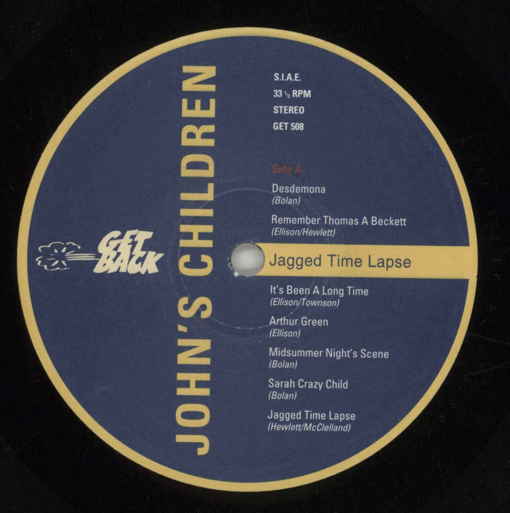 John's Children Jagged Time Lapse - EX UK vinyl LP album (LP record) JHCLPJA805923